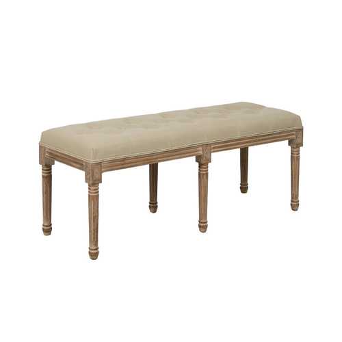 BANQUETA NATURAL-BEIGE TEJIDO-MADERA 122 X 41 X 46 CM