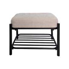 BANQUETA BEIGE TEJIDO-METAL 51 X 37 X 45 CM
