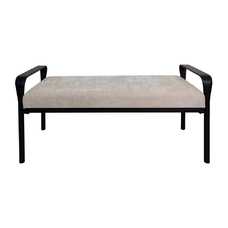 BANCO BEIGE TEJIDO-METAL 121 X 46 X 52 CM