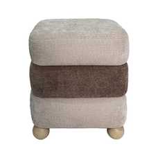 PUF BEIGE-MARRÓN DM-TEJIDO 44 X 44 X 50 CM