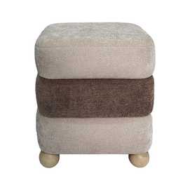 PUF BEIGE-MARRÓN DM-TEJIDO 44 X 44 X 50 CM