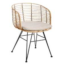 SILLA NATURAL-NEGRO 52 X 66 X 77 CM SILLA NATURAL-NEGRO 52 X 66 X 77 CM