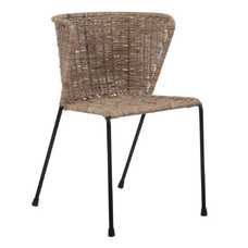 SILLA NATURAL-NEGRO FIBRA NATURAL-METAL 50 X 54 X 77 CM SILLA NATURAL-NEGRO FIBRA NATURAL-METAL 50 X 54 X 77 CM