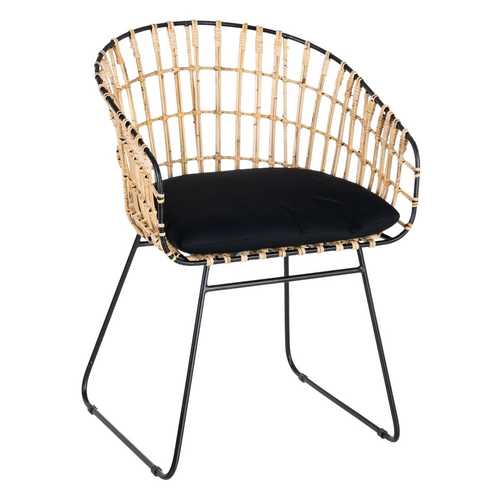 SILLA NATURAL-NEGRO RATÁN/METAL SALÓN 56 X 54 X 79,50 CM