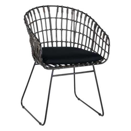 SILLA GRIS-NEGRO RATÁN/METAL SALÓN 56 X 54 X 79,50 CM