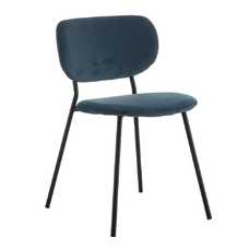 SILLA TERCIOPELO AZUL TEJIDO-METAL 46 X 49 X 75 CM SILLA TERCIOPELO AZUL TEJIDO-METAL 46 X 49 X 75 CM