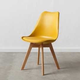 SILLA AMARILLO POLIPROPILENO 49 X 43 X 84 CM