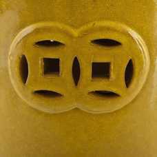 TABURETE AMARILLO CERÁMICA DECORACIÓN 35 X 35 X 48 CM