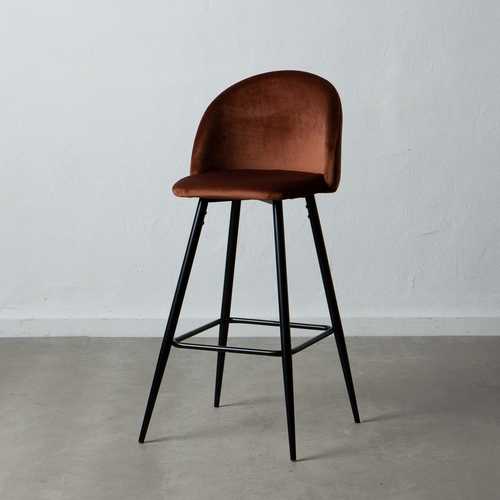 TABURETE ALTO TEJA TEJIDO-METAL SALÓN 40,20 X 48,20 X 102 CM