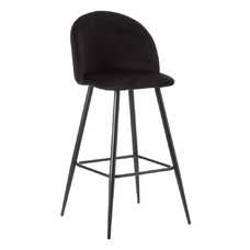 TABURETE ALTO NEGRO TEJIDO-METAL SALÓN 40,20 X 48,20 X 102 C