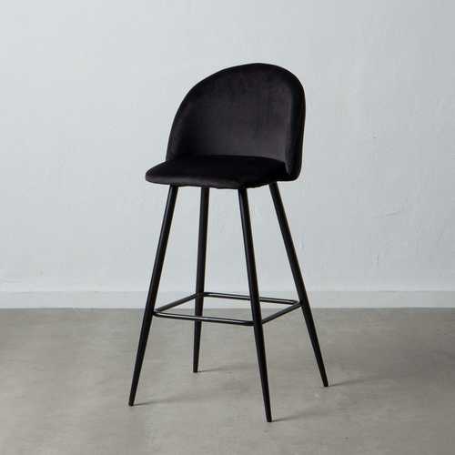 TABURETE ALTO NEGRO TEJIDO-METAL SALÓN 40,20 X 48,20 X 102 C