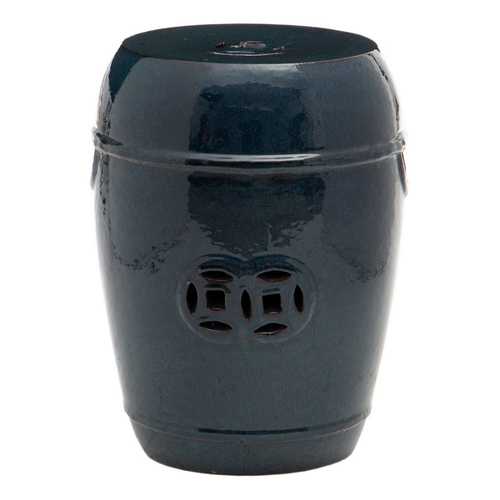 TABURETE AZUL CERÁMICA DECORACIÓN 35 X 35 X 48 CM