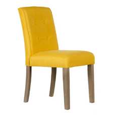 SILLA CAPITONE MOSTAZA TEJIDO-MADERA 47 X 52 X 92 CM