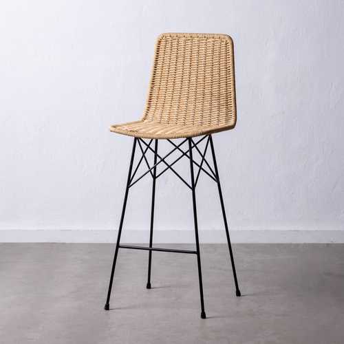 TABURETE NATURAL-NEGRO PP/METAL SALÓN 45 X 41 X 113 CM