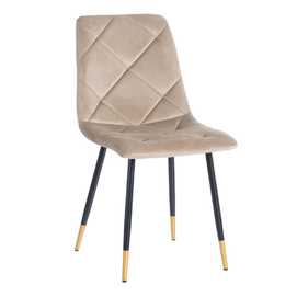 SILLA TERCIOPELO TAUPE TEJIDO-METAL 45 X 50 X 86 CM