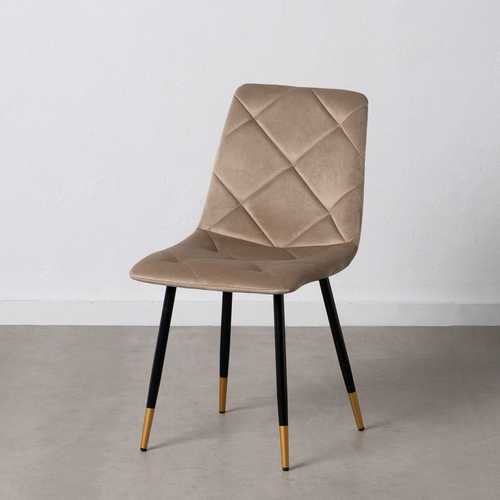 SILLA TERCIOPELO TAUPE TEJIDO-METAL 45 X 50 X 86 CM
