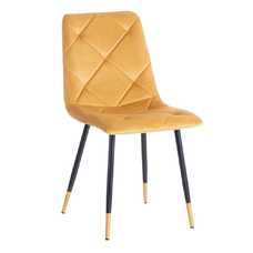SILLA TERCIOPELO MOSTAZA TEJIDO-METAL 45 X 50 X 86 CM SILLA TERCIOPELO MOSTAZA TEJIDO-METAL 45 X 50 X 86 CM