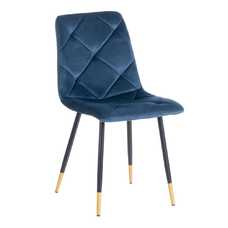 SILLA TERCIOPELO AZUL TEJIDO-METAL 45 X 50 X 86 CM SILLA TERCIOPELO AZUL TEJIDO-METAL 45 X 50 X 86 CM