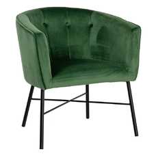 SILLÓN TERCIOPELO VERDE TEJIDO-METAL 69 X 60 X 75 CM