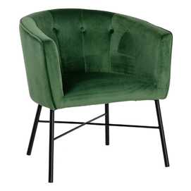 SILLÓN TERCIOPELO VERDE TEJIDO-METAL 69 X 60 X 75 CM