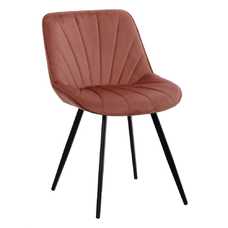 SILLA TERCIOPELO ROSA SALÓN 51 X 55 X 82 CM SILLA TERCIOPELO ROSA SALÓN 51 X 55 X 82 CM