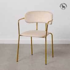 SILLA BEIGE TEJIDO-METAL SALÓN 53,50 X 53 X 78 CM SILLA BEIGE TEJIDO-METAL SALÓN 53,50 X 53 X 78 CM