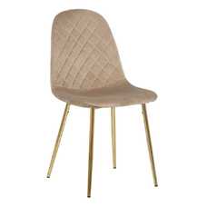 SILLA TERCIOPELO TAUPE SALÓN 45 X 47 X 84,50 CM SILLA TERCIOPELO TAUPE SALÓN 45 X 47 X 84,50 CM