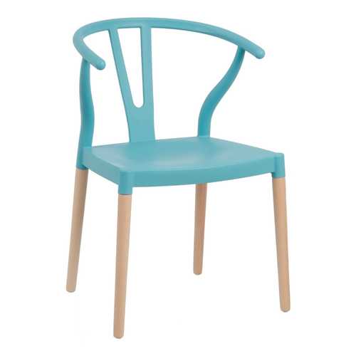 SILLA AZUL PP-MADERA 46 X 42 X 78,50 CM