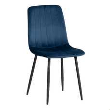 SILLA AZUL OSCURO TERCIOPELO SALÓN 45 X 51 X 88,50 CM SILLA AZUL OSCURO TERCIOPELO SALÓN 45 X 51 X 88,50 CM