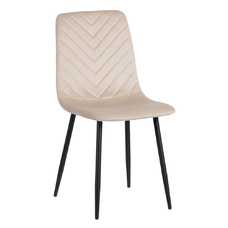 SILLA BEIGE TERCIOPELO SALÓN 45 X 51 X 88,50 CM SILLA BEIGE TERCIOPELO SALÓN 45 X 51 X 88,50 CM
