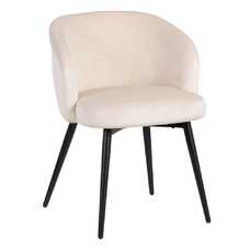 SILLA TERCIOPELO BEIGE METAL / TEJIDO 57 X 56 X 76,50 CM SILLA TERCIOPELO BEIGE METAL / TEJIDO 57 X 56 X 76,50 CM
