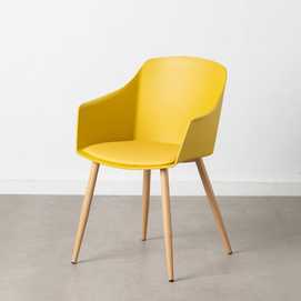 SILLA AMARILLO PP/METAL 55 X 56 X 83 CM