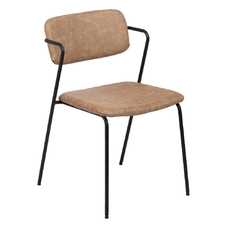 SILLA BEIGE PU/METAL SALÓN 50 X 53 X 78 CM