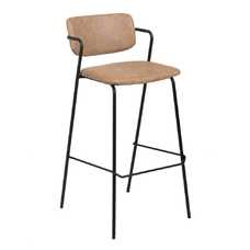 TABURETE BEIGE PU/METAL SALÓN 43 X 50 X 97 CM