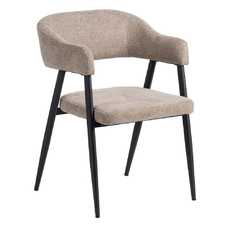 SILLA TAUPE TEJIDO-METAL SALÓN 56 X 60 X 81 CM SILLA TAUPE TEJIDO-METAL SALÓN 56 X 60 X 81 CM