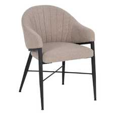 SILLA BRAZOS BEIGE TEJIDO-METAL SALÓN 56 X 61 X 82 CM