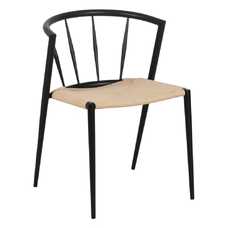 SILLA NEGRO-NATURAL METAL SALÓN 53 X 53 X 72 CM SILLA NEGRO-NATURAL METAL SALÓN 53 X 53 X 72 CM