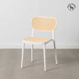 SILLA BEIGE-BLANCO POLIPROPILENO SALÓN 53,80 X 47,50 X 78 CM