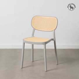 SILLA BEIGE-GRIS POLIPROPILENO SALÓN 53,80 X 47,50 X 78 CM