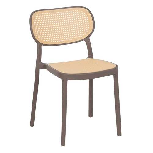 SILLA BEIGE-GRIS POLIPROPILENO SALÓN 53,80 X 47,50 X 78 CM