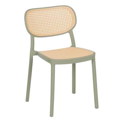 SILLA BEIGE-VERDE POLIPROPILENO SALÓN 53,80 X 47,50 X 78 CM