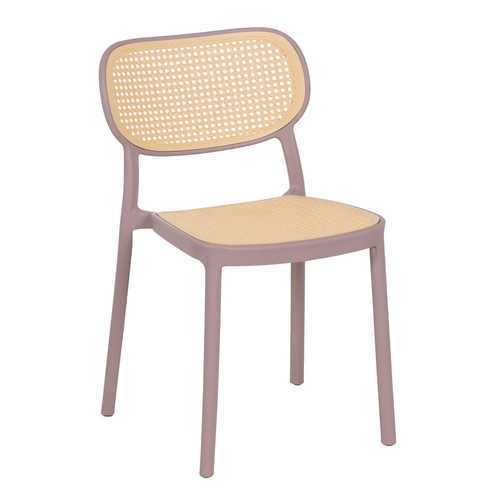 SILLA BEIGE-ROSA POLIPROPILENO SALÓN 53,80 X 47,50 X 78 CM