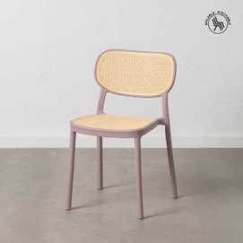 SILLA BEIGE-ROSA POLIPROPILENO SALÓN 53,80 X 47,50 X 78 CM