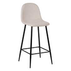 TABURETE CREMA TEJIDO-METAL SALÓN 45,50 X 45 X 105,50 CM