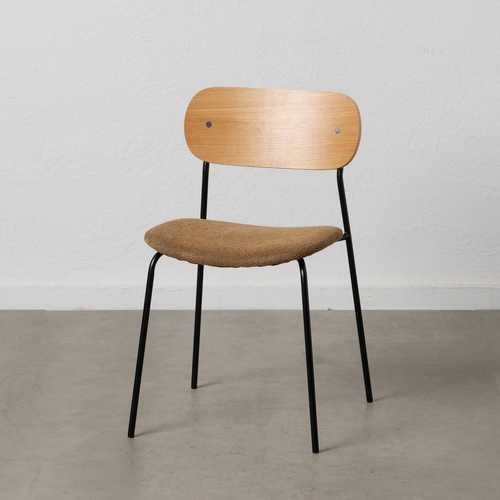 SILLA NATURAL-MARRÓN TEJIDO-METAL SALÓN 49 X 53 X 80 CM