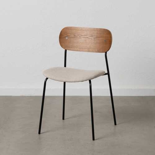 SILLA MARRÓN-CREMA TEJIDO-METAL SALÓN 49 X 53 X 80 CM