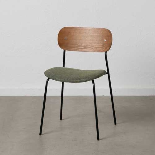 SILLA MARRÓN-VERDE TEJIDO-METAL SALÓN 49 X 53 X 80 CM