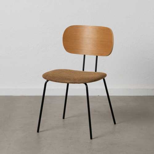 SILLA NATURAL-MARRÓN TEJIDO-METAL SALÓN 48 X 55 X 82,50 CM
