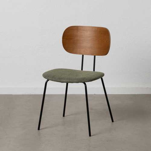 SILLA MARRÓN-VERDE TEJIDO-METAL SALÓN 48 X 55 X 82,50 CM