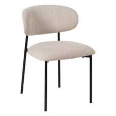 SILLA NEGRO-BLANCO TEJIDO-METAL SALÓN 50 X 54 X 73,50 CM SILLA NEGRO-BLANCO TEJIDO-METAL SALÓN 50 X 54 X 73,50 CM